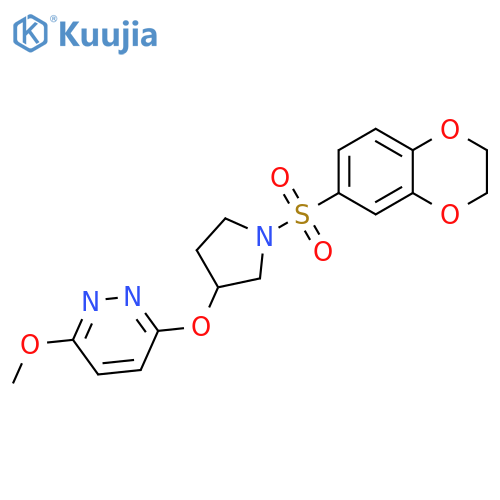 3-{[1-(2,3-dihydro-1,4-benzodioxine-6-sulfonyl)pyrrolidin-3-yl]oxy}-6-methoxypyridazine structure