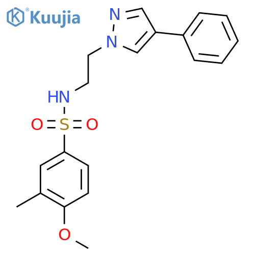 4-methoxy-3-methyl-N-[2-(4-phenyl-1H-pyrazol-1-yl)ethyl]benzene-1-sulfonamide structure