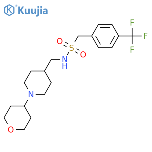 N-{[1-(oxan-4-yl)piperidin-4-yl]methyl}-1-[4-(trifluoromethyl)phenyl]methanesulfonamide structure