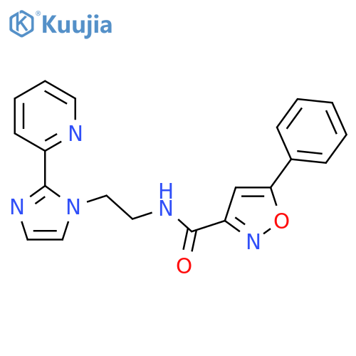 5-phenyl-N-{2-[2-(pyridin-2-yl)-1H-imidazol-1-yl]ethyl}-1,2-oxazole-3-carboxamide structure