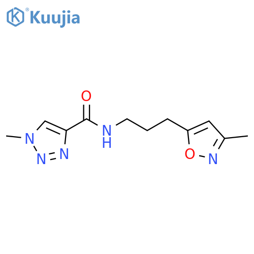 1-methyl-N-[3-(3-methyl-1,2-oxazol-5-yl)propyl]-1H-1,2,3-triazole-4-carboxamide structure