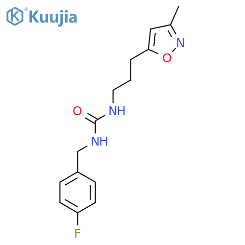 1-[(4-fluorophenyl)methyl]-3-[3-(3-methyl-1,2-oxazol-5-yl)propyl]urea structure