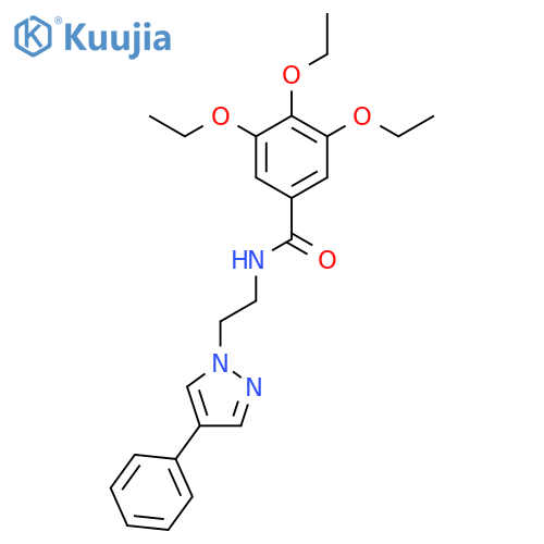 3,4,5-triethoxy-N-2-(4-phenyl-1H-pyrazol-1-yl)ethylbenzamide structure