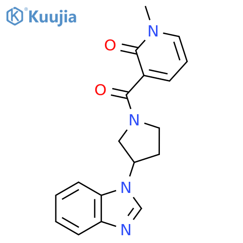 3-[3-(1H-1,3-benzodiazol-1-yl)pyrrolidine-1-carbonyl]-1-methyl-1,2-dihydropyridin-2-one structure