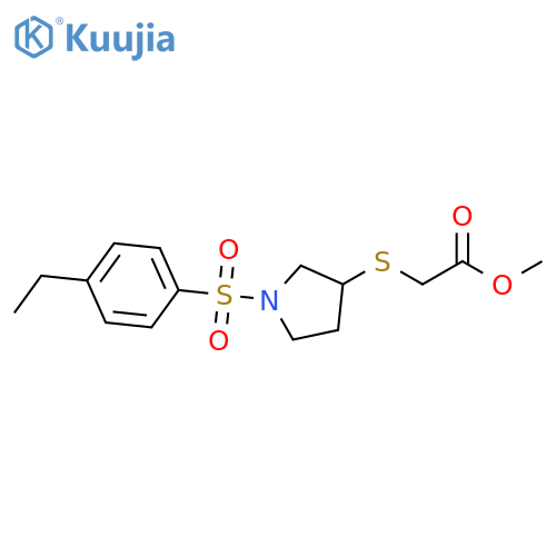methyl 2-{[1-(4-ethylbenzenesulfonyl)pyrrolidin-3-yl]sulfanyl}acetate structure