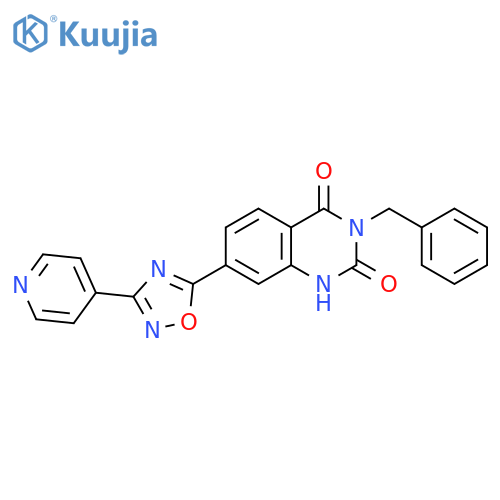 3-benzyl-7-[3-(pyridin-4-yl)-1,2,4-oxadiazol-5-yl]-1,2,3,4-tetrahydroquinazoline-2,4-dione structure