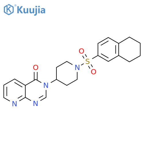 3-1-(5,6,7,8-tetrahydronaphthalene-2-sulfonyl)piperidin-4-yl-3H,4H-pyrido2,3-dpyrimidin-4-one structure