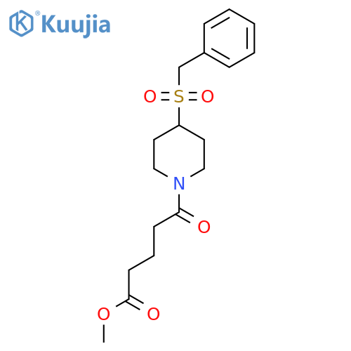 methyl 5-oxo-5-(4-phenylmethanesulfonylpiperidin-1-yl)pentanoate structure