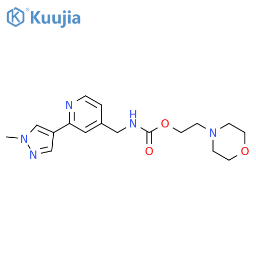 2-(morpholin-4-yl)ethyl N-{[2-(1-methyl-1H-pyrazol-4-yl)pyridin-4-yl]methyl}carbamate structure
