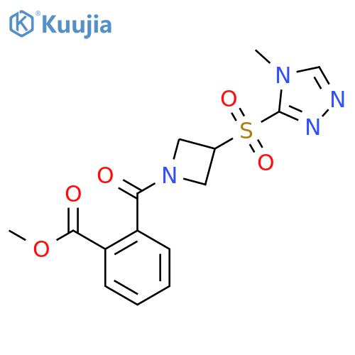 methyl 2-(3-((4-methyl-4H-1,2,4-triazol-3-yl)sulfonyl)azetidine-1-carbonyl)benzoate structure