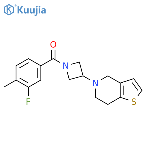 (3-(6,7-dihydrothieno[3,2-c]pyridin-5(4H)-yl)azetidin-1-yl)(3-fluoro-4-methylphenyl)methanone structure