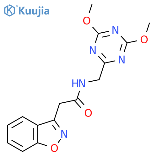 2-(1,2-benzoxazol-3-yl)-N-(4,6-dimethoxy-1,3,5-triazin-2-yl)methylacetamide structure