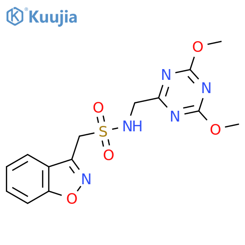 1-(1,2-benzoxazol-3-yl)-N-(4,6-dimethoxy-1,3,5-triazin-2-yl)methylmethanesulfonamide structure
