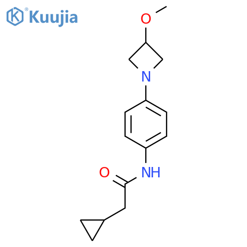 2-cyclopropyl-N-[4-(3-methoxyazetidin-1-yl)phenyl]acetamide structure