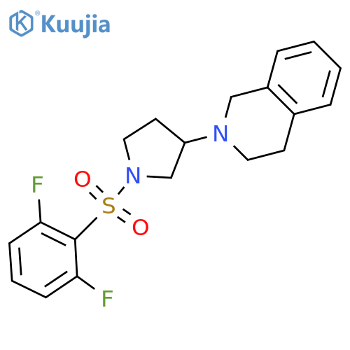 2-[1-(2,6-difluorophenyl)sulfonylpyrrolidin-3-yl]-3,4-dihydro-1H-isoquinoline structure