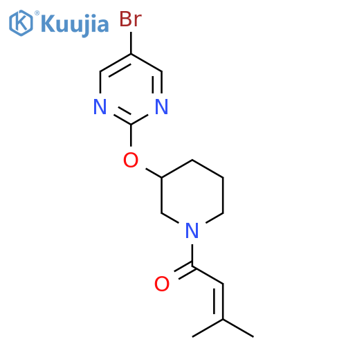 1-{3-[(5-bromopyrimidin-2-yl)oxy]piperidin-1-yl}-3-methylbut-2-en-1-one structure