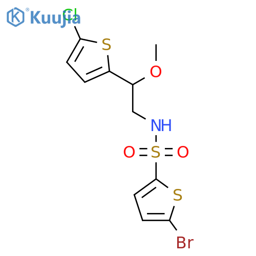 5-bromo-N-[2-(5-chlorothiophen-2-yl)-2-methoxyethyl]thiophene-2-sulfonamide structure