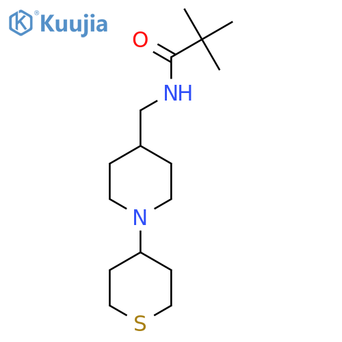 N-((1-(tetrahydro-2H-thiopyran-4-yl)piperidin-4-yl)methyl)pivalamide structure