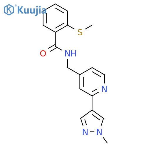 N-{[2-(1-methyl-1H-pyrazol-4-yl)pyridin-4-yl]methyl}-2-(methylsulfanyl)benzamide structure
