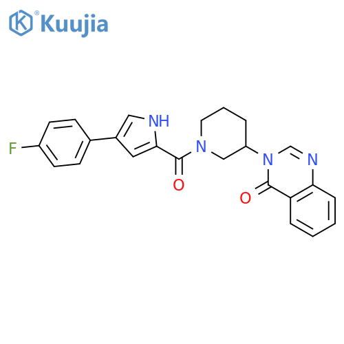 3-{1-4-(4-fluorophenyl)-1H-pyrrole-2-carbonylpiperidin-3-yl}-3,4-dihydroquinazolin-4-one structure