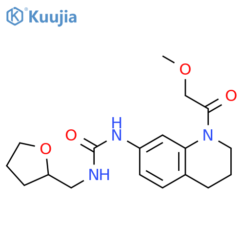 1-[1-(2-methoxyacetyl)-1,2,3,4-tetrahydroquinolin-7-yl]-3-[(oxolan-2-yl)methyl]urea structure
