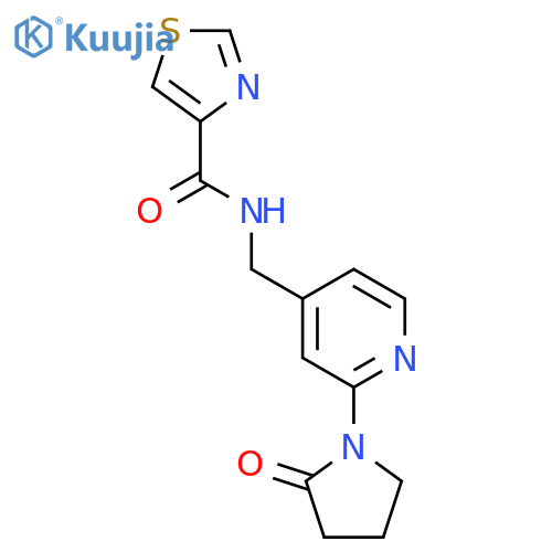 N-{[2-(2-oxopyrrolidin-1-yl)pyridin-4-yl]methyl}-1,3-thiazole-4-carboxamide structure