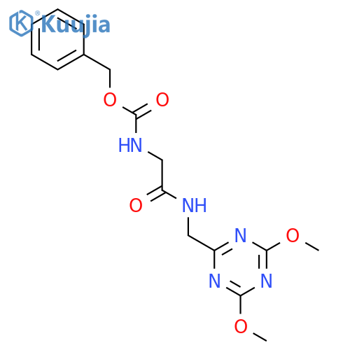 benzyl N-({(4,6-dimethoxy-1,3,5-triazin-2-yl)methylcarbamoyl}methyl)carbamate structure
