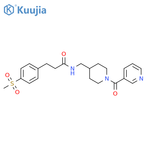3-(4-methanesulfonylphenyl)-N-{[1-(pyridine-3-carbonyl)piperidin-4-yl]methyl}propanamide structure