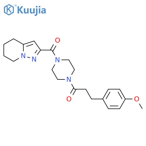 3-(4-methoxyphenyl)-1-(4-{4H,5H,6H,7H-pyrazolo[1,5-a]pyridine-2-carbonyl}piperazin-1-yl)propan-1-one structure