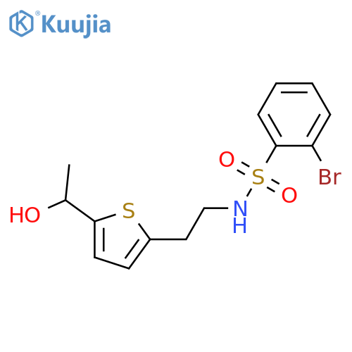 2-bromo-N-{2-[5-(1-hydroxyethyl)thiophen-2-yl]ethyl}benzene-1-sulfonamide structure