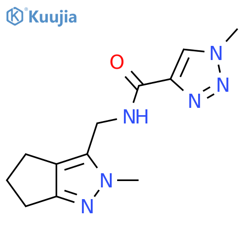1-methyl-N-({2-methyl-2H,4H,5H,6H-cyclopenta[c]pyrazol-3-yl}methyl)-1H-1,2,3-triazole-4-carboxamide structure