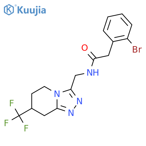 2-(2-bromophenyl)-N-{7-(trifluoromethyl)-5H,6H,7H,8H-1,2,4triazolo4,3-apyridin-3-ylmethyl}acetamide structure