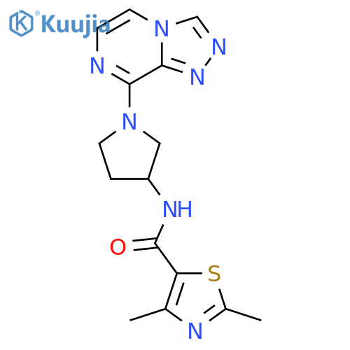 2,4-dimethyl-N-(1-{1,2,4triazolo4,3-apyrazin-8-yl}pyrrolidin-3-yl)-1,3-thiazole-5-carboxamide structure