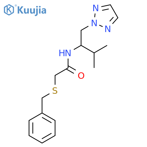 2-(benzylsulfanyl)-N-3-methyl-1-(2H-1,2,3-triazol-2-yl)butan-2-ylacetamide structure
