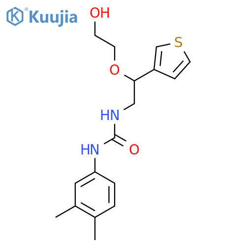 1-(3,4-dimethylphenyl)-3-2-(2-hydroxyethoxy)-2-(thiophen-3-yl)ethylurea structure