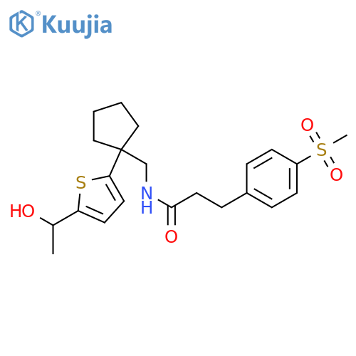 N-({1-[5-(1-hydroxyethyl)thiophen-2-yl]cyclopentyl}methyl)-3-(4-methanesulfonylphenyl)propanamide structure