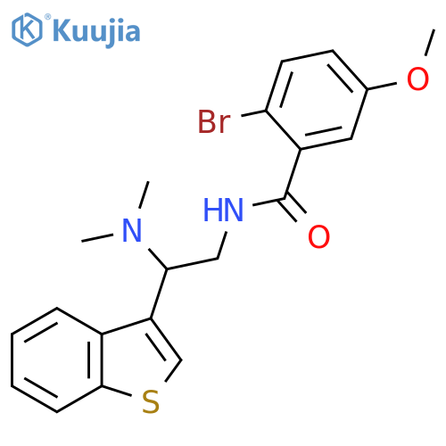 N-2-(1-benzothiophen-3-yl)-2-(dimethylamino)ethyl-2-bromo-5-methoxybenzamide structure