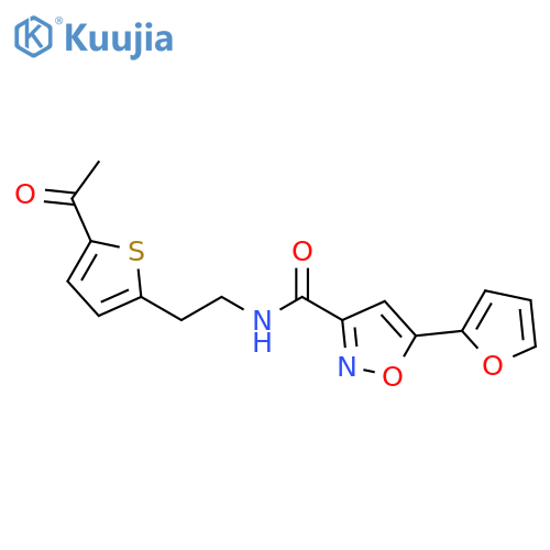 N-[2-(5-acetylthiophen-2-yl)ethyl]-5-(furan-2-yl)-1,2-oxazole-3-carboxamide structure