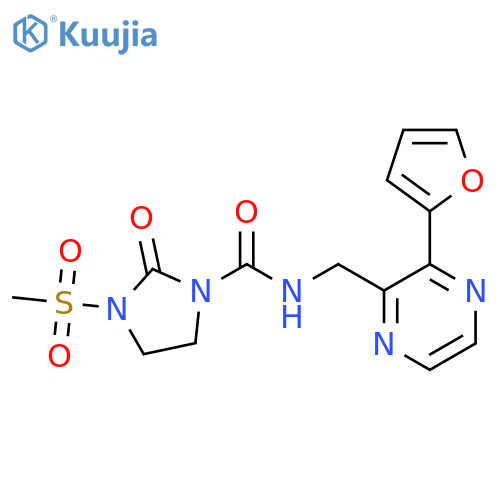 N-{3-(furan-2-yl)pyrazin-2-ylmethyl}-3-methanesulfonyl-2-oxoimidazolidine-1-carboxamide structure