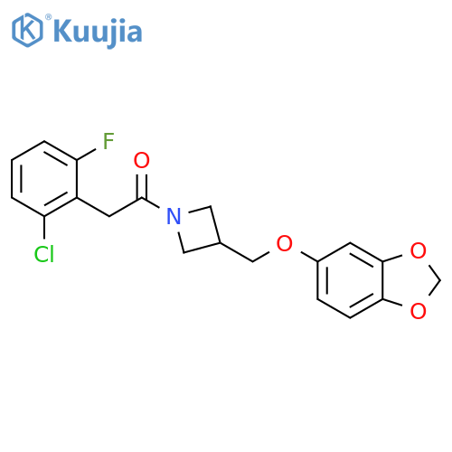 1-{3-[(2H-1,3-benzodioxol-5-yloxy)methyl]azetidin-1-yl}-2-(2-chloro-6-fluorophenyl)ethan-1-one structure