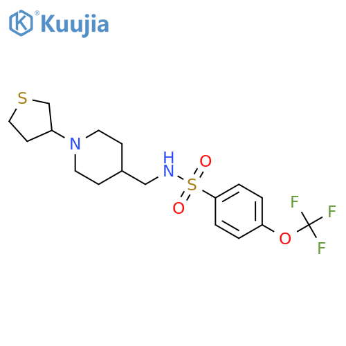 N-{1-(thiolan-3-yl)piperidin-4-ylmethyl}-4-(trifluoromethoxy)benzene-1-sulfonamide structure