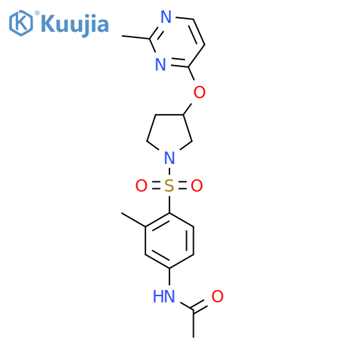 N-[3-methyl-4-({3-[(2-methylpyrimidin-4-yl)oxy]pyrrolidin-1-yl}sulfonyl)phenyl]acetamide structure