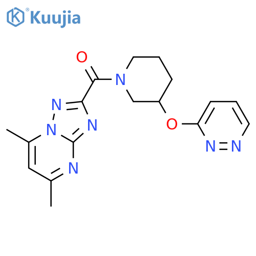 3-[(1-{5,7-dimethyl-[1,2,4]triazolo[1,5-a]pyrimidine-2-carbonyl}piperidin-3-yl)oxy]pyridazine structure