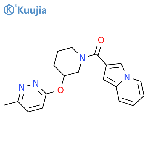 2-{3-[(6-methylpyridazin-3-yl)oxy]piperidine-1-carbonyl}indolizine structure
