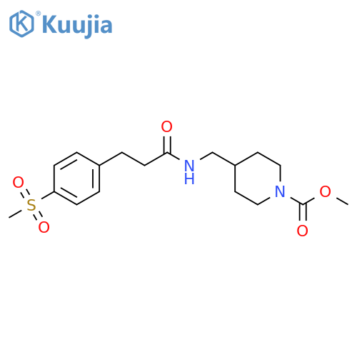 methyl 4-{[3-(4-methanesulfonylphenyl)propanamido]methyl}piperidine-1-carboxylate structure
