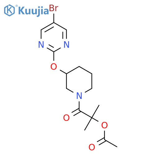 1-{3-[(5-bromopyrimidin-2-yl)oxy]piperidin-1-yl}-2-methyl-1-oxopropan-2-yl acetate structure