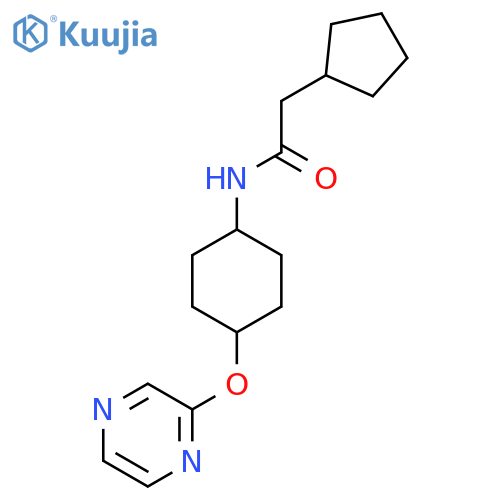 2-cyclopentyl-N-[(1r,4r)-4-(pyrazin-2-yloxy)cyclohexyl]acetamide structure