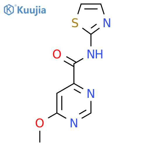 6-methoxy-N-(1,3-thiazol-2-yl)pyrimidine-4-carboxamide structure