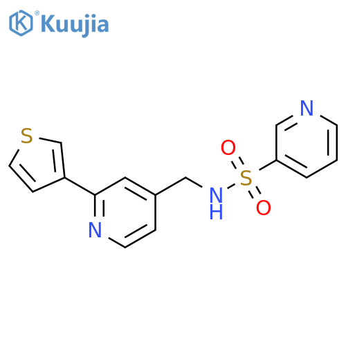 N-{[2-(thiophen-3-yl)pyridin-4-yl]methyl}pyridine-3-sulfonamide structure