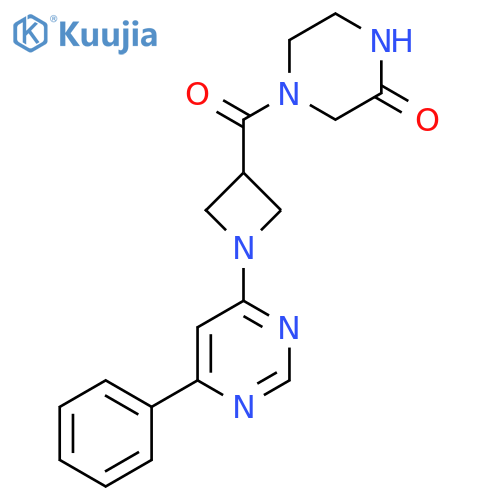 4-1-(6-phenylpyrimidin-4-yl)azetidine-3-carbonylpiperazin-2-one structure
